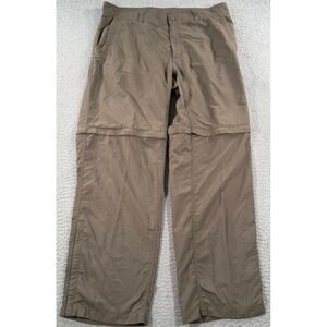 The North Face Pants Men's 38 Brown Convertible Zip Off Hiking Cargo Nylon